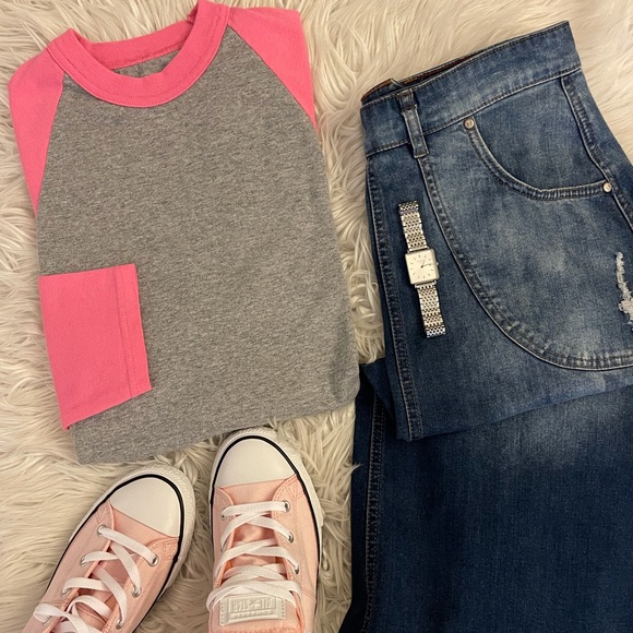 Soffe Tops - Gray & pink | Baseball shirt